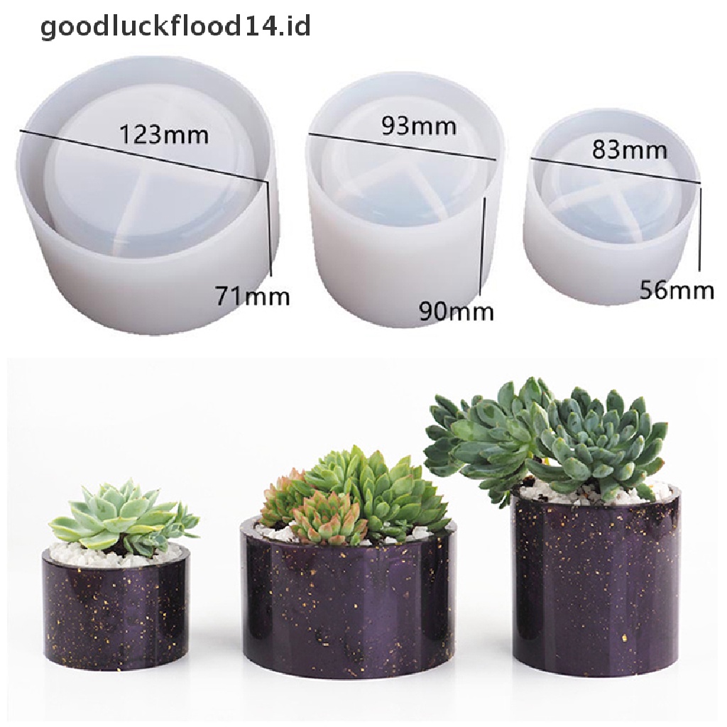 [OOID] DIY Crystal Epoxy Resin Mold Large Flower Pot Cup Mirror Surface Silicone Mold ID