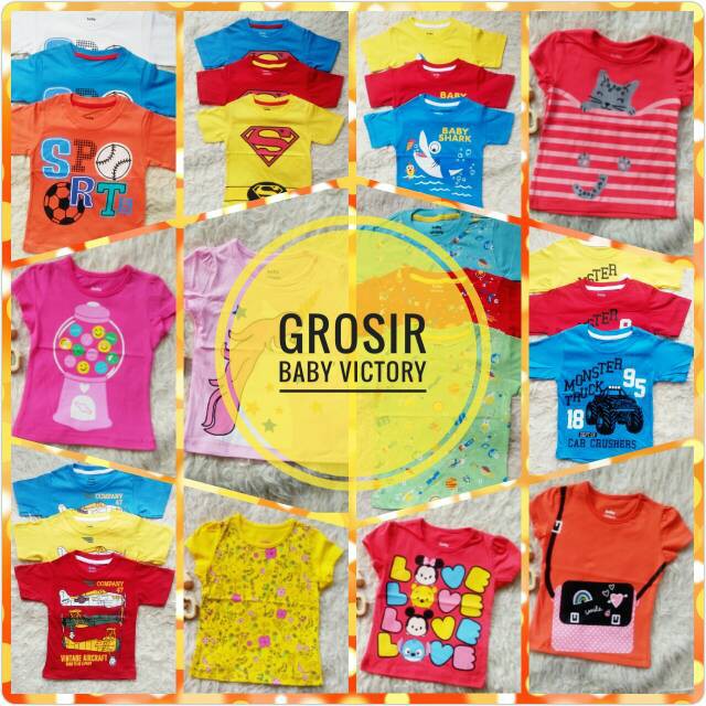 PROMO BEST SELLER Grosir Kaos Anak Baby Victory  Lusinan 