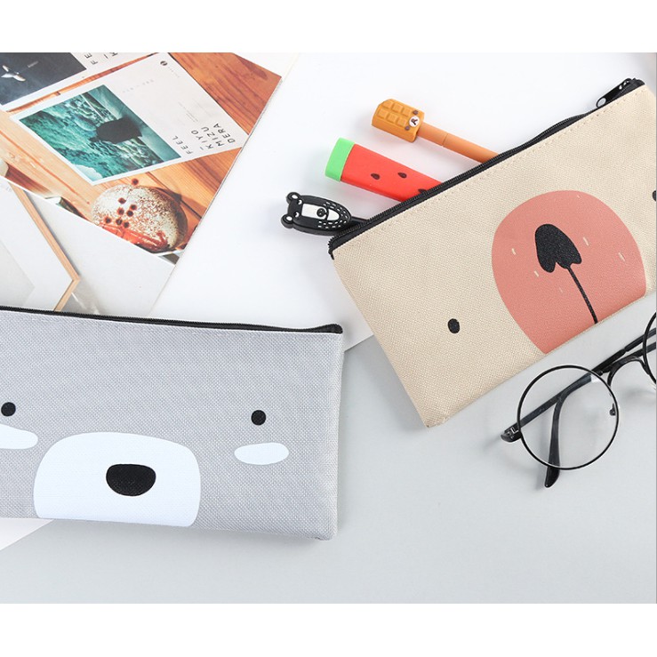 Tempat Pensil WAJAH ANJING / Tempat Alat Tulis Motif Gambar DOG FACE ANJING LUCU / Tepak Pensil Lucu