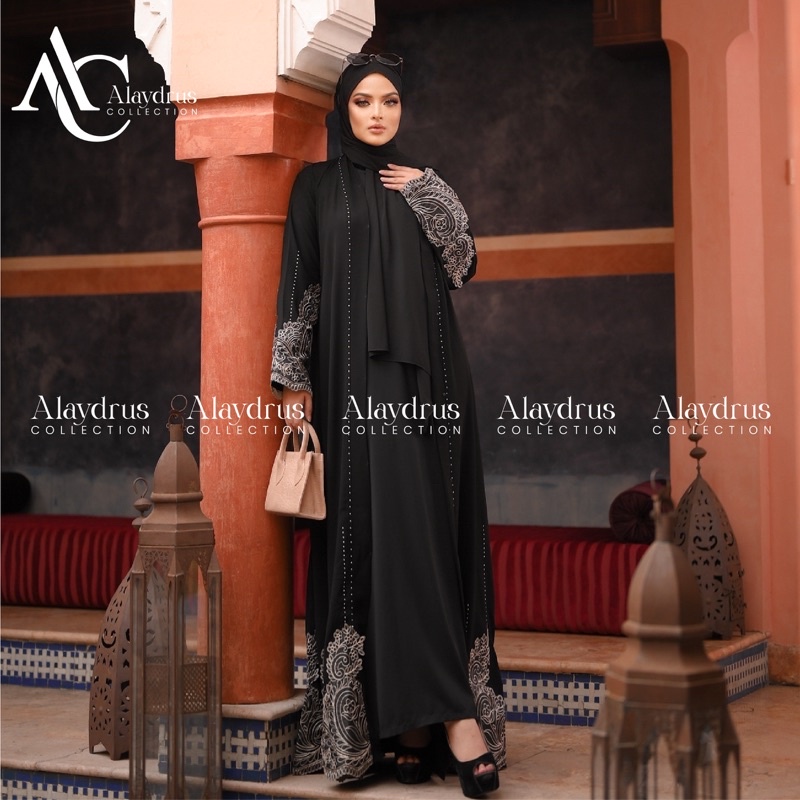 New Gamis Abaya Arab Hitam Ashanty Bahan Jet Black Saudi Kwalitas Boutique 576