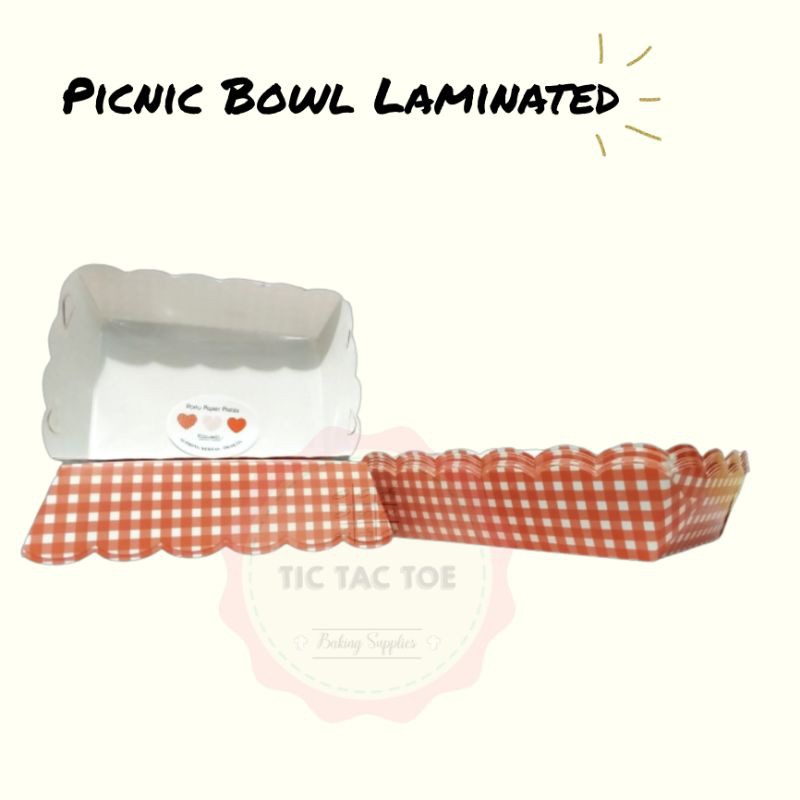 Picnic Bowl laminated MCL4 10x15x4,5cm (10 lbr), tempat kue, tempat cake laminasi