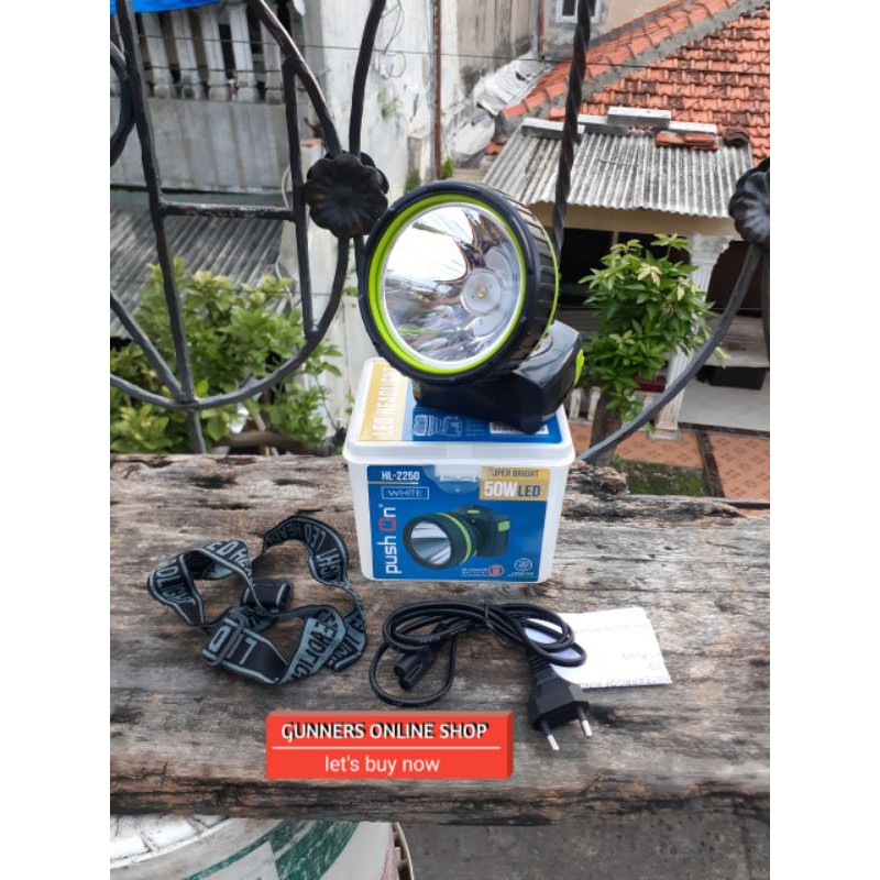 Senter Kepala PUSH ON Super terang 50 watt HL-2250