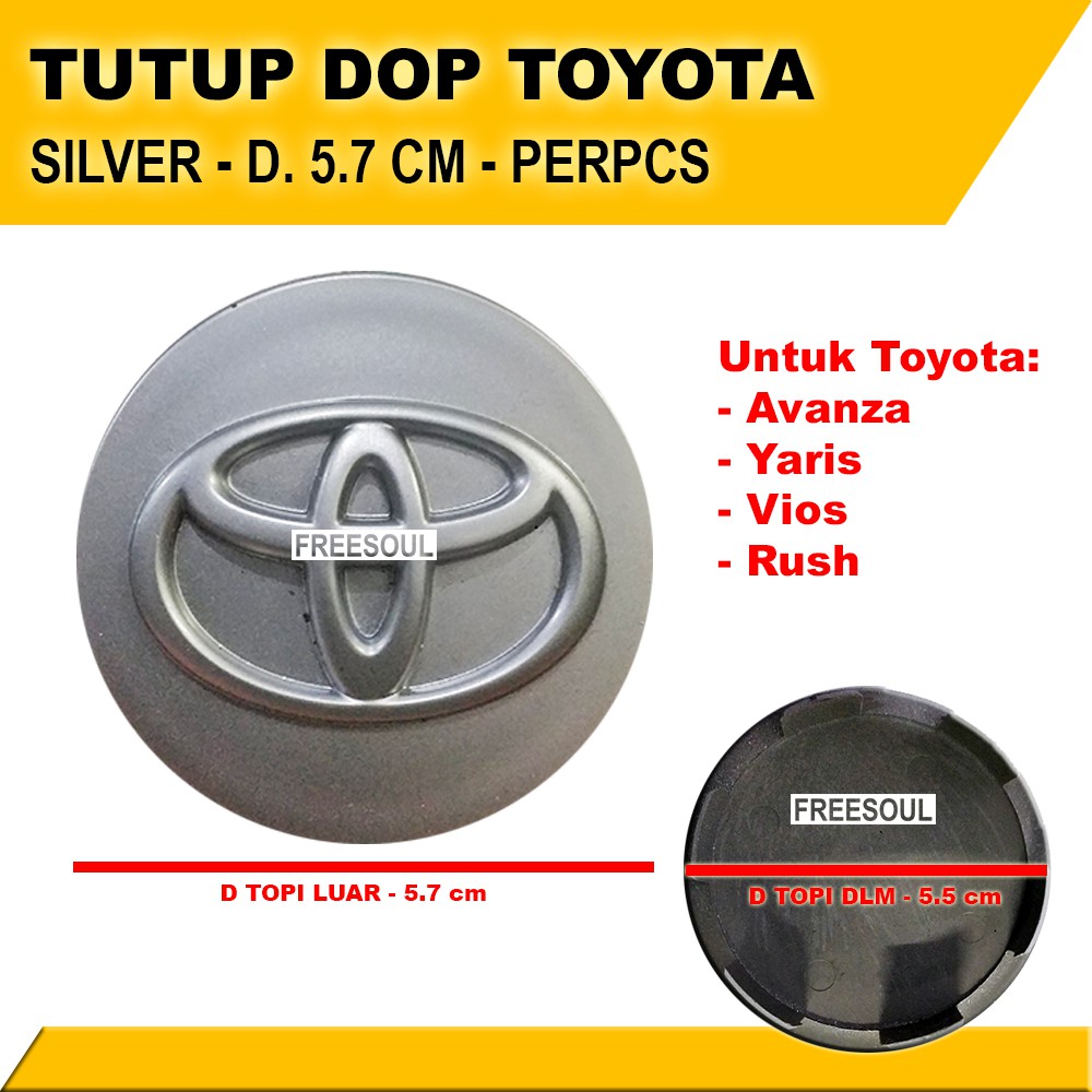 Tutup Dop Roda - Tutup Dop Velg Mobil - Toyota Avanza Yaris Rush Vios Innova Agya