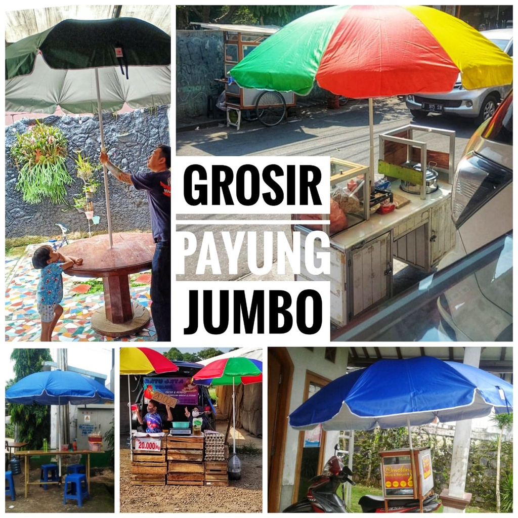 Payung Pantai Tenda Jualan Jumbo Anti UV 42''(210cm) Double Layer (2 lapis) Original Osaka/Nagoya