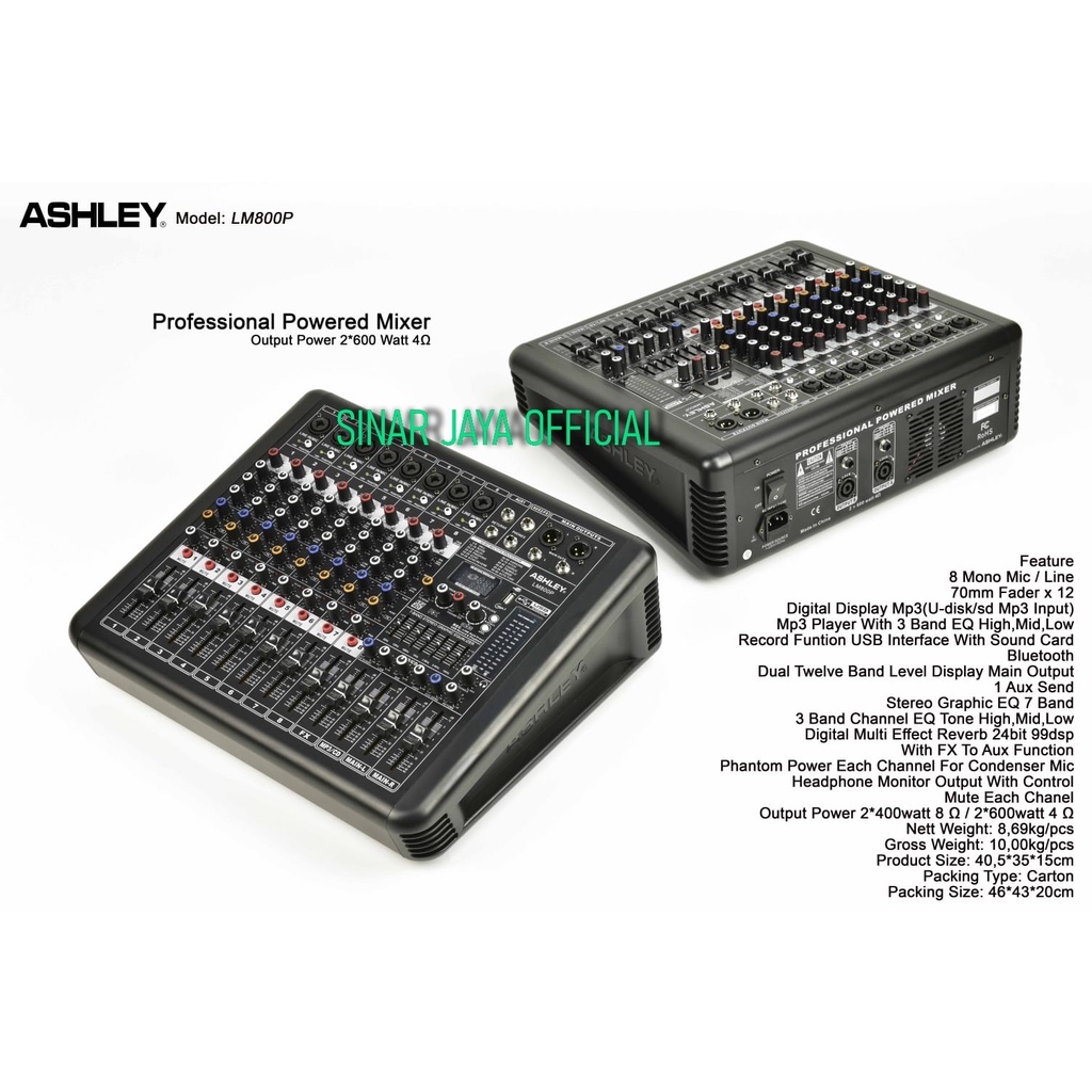POWER MIXER ASHLEY LM 800P