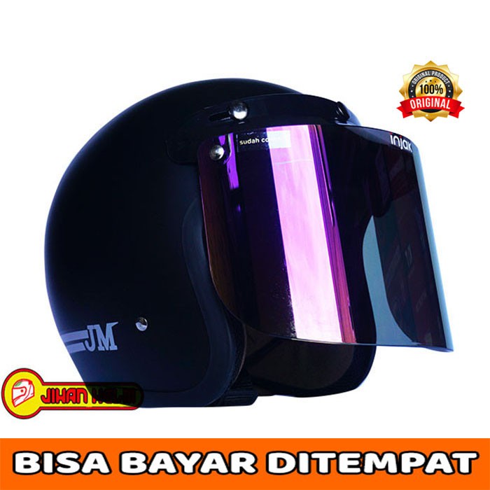 Helm Bogo Kaca Datar Black Doff Original Termurah Shopee Indonesia