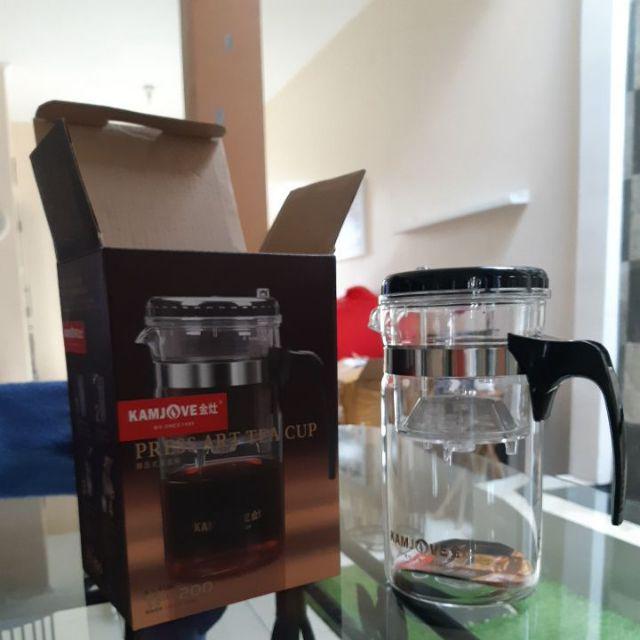 Kamjove Press Art Tea Cup Tp-200 (1000ml/1l) / Alat Seduh Saring Teko Teh Kopi