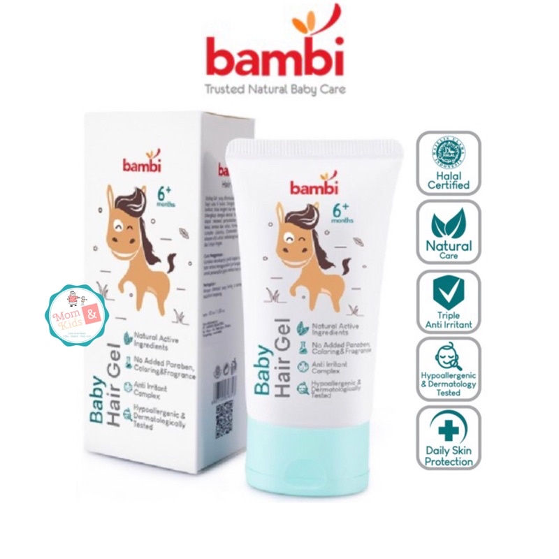 Bambi Baby Hair Gel 50ml | Gel Rambut Bayi