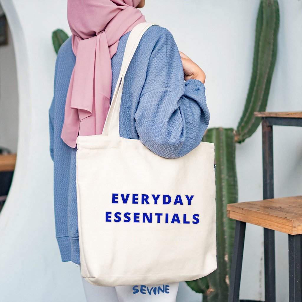 Sevine Tote Bag Kanvas Emily Resleting Kantong Tas Laptop Wanita Kuliah Sekolah Totebag Kerja Quotes Vintage Aesthetic - VU