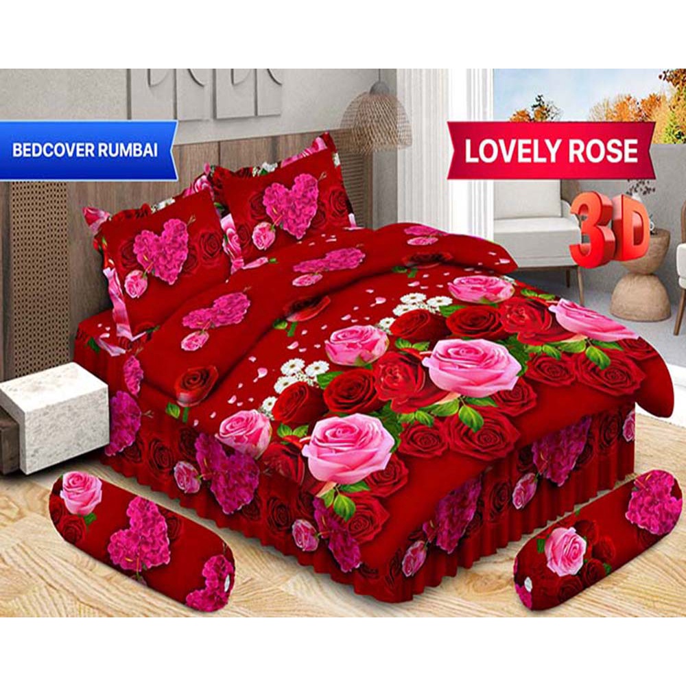 Bedcover Bonita Sprei Rumbai King 180x200 cm Motif Lovely Rose