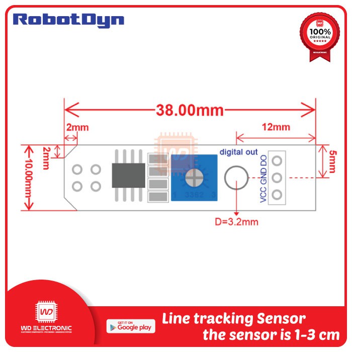 LINE TRACKING SENSOR ROBOTDYN DIGITAL LINE TRACK SENSOR