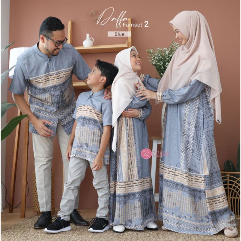sarimbit zizara daffa dress blue