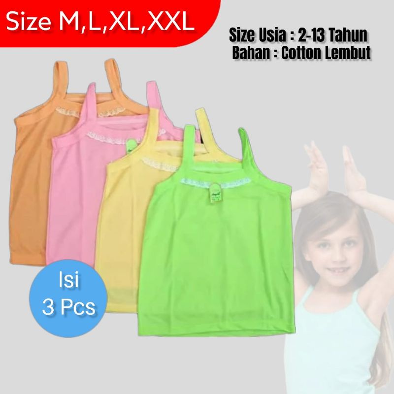 6PCS Singlet Renda Wanita Remaja/Grosir Singlet Renda M L XL 3L