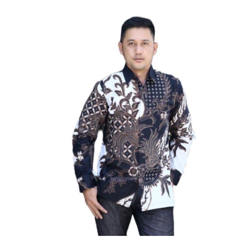 Seling Kemeja Batik Pria Lengan Panjang Lapis Furing Bahan Katun Halus Premium