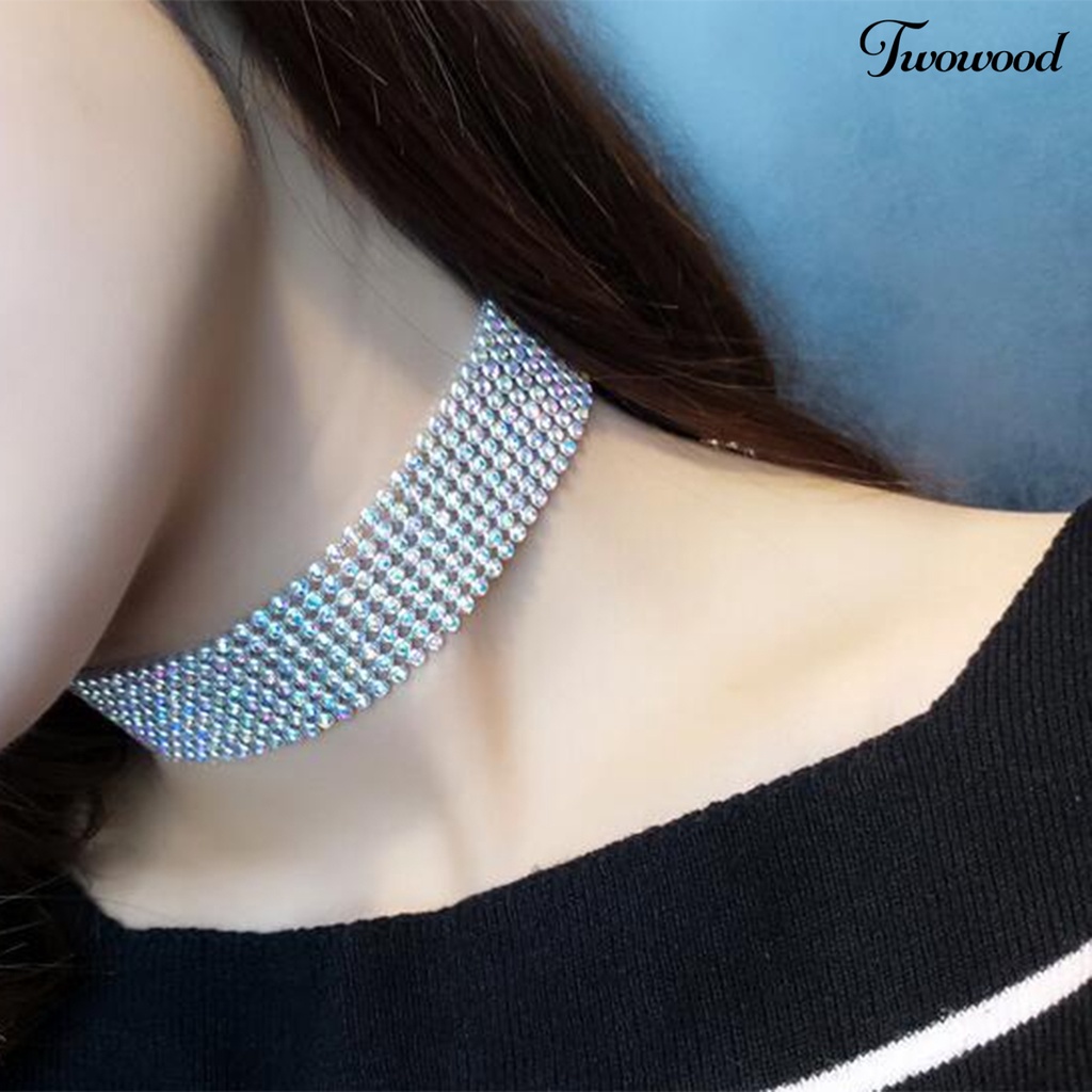 Kalung Choker Rantai Klavikula Bahan Aluminum Untuk Wanita