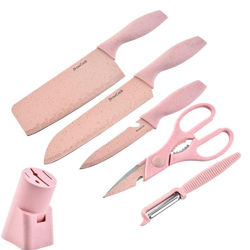 Knives Set Pisau Keramik Set 5 in 1 Dengan Wadah/Pisau set anti lengket Steinless Steel Dengan Wadah