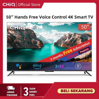 CHiQ 50 Inch 4K Hands Free Voice Control Frameless  Android Smart TV Digital LED TV (U50G7PF) UHD TV