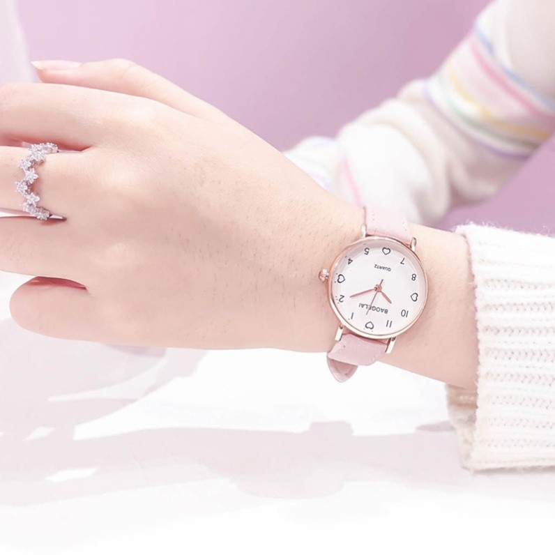 ELBER J171 Jam Tangan Kulit Wanita Polos Jam Cewek Analog Mini Tali Kecil-7