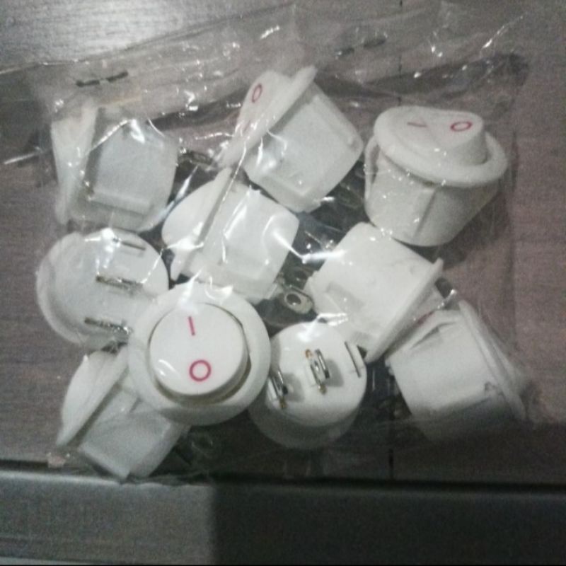 Saklar switch Bulat on off 2 pin - putih