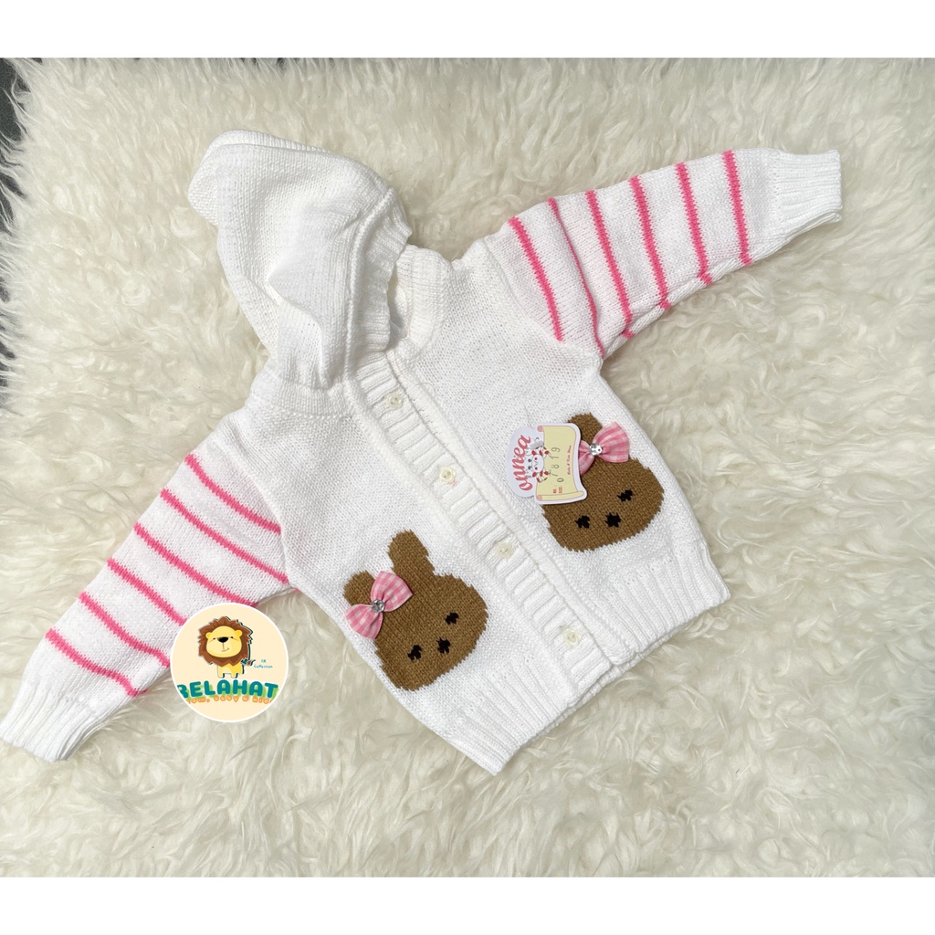 Jaket Bayi Rajut Onnea Warna Topi Laki Perempuan-32