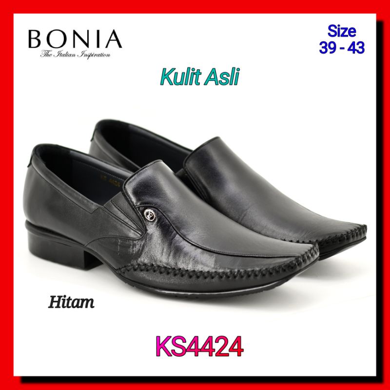 Sepatu Formal Pria Bonia KS4424 Kulit Asli