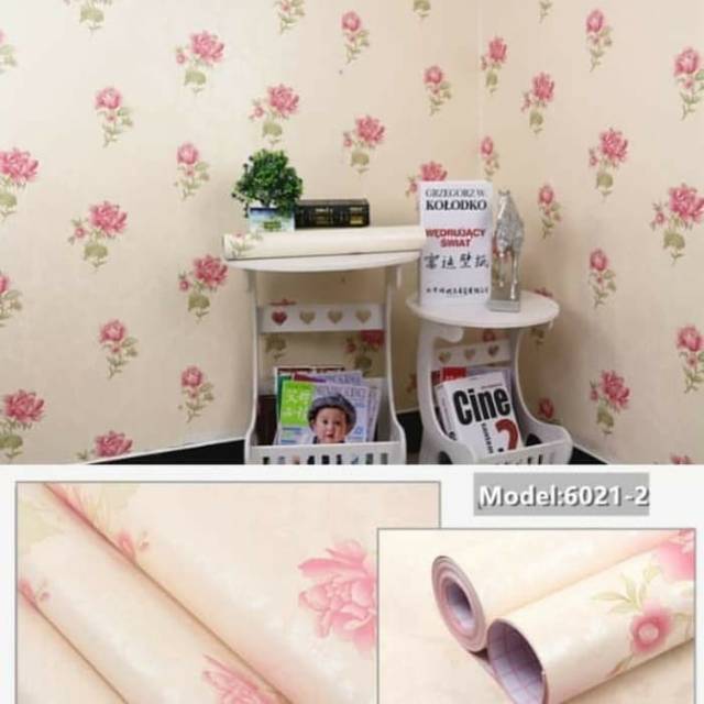 Wallpaper sticker Dinding Batik Silver Batik Pink