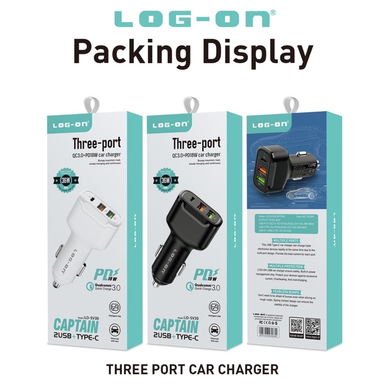 NEW LOG ON BATOK SAVER CAPTAIN LO-SV30 36W QUICK CHARGER 3.0 + PD 18W PROMO SEN