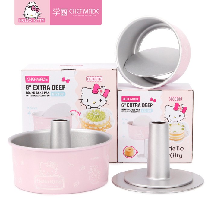 chefmade kitty 8&quot; extra deep round cake pan removable bottom KT7109/ loyang kue bongpas