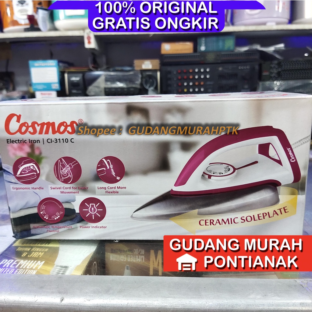 Setrika Cosmos CI-3110C Berlapis Keramik Anti Lengket