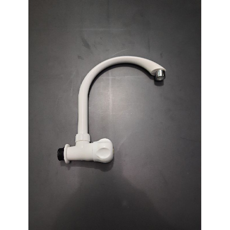 Kran Air Angsa PVC PUTER / Kran Dapur / Keran Wastafel Ledeng