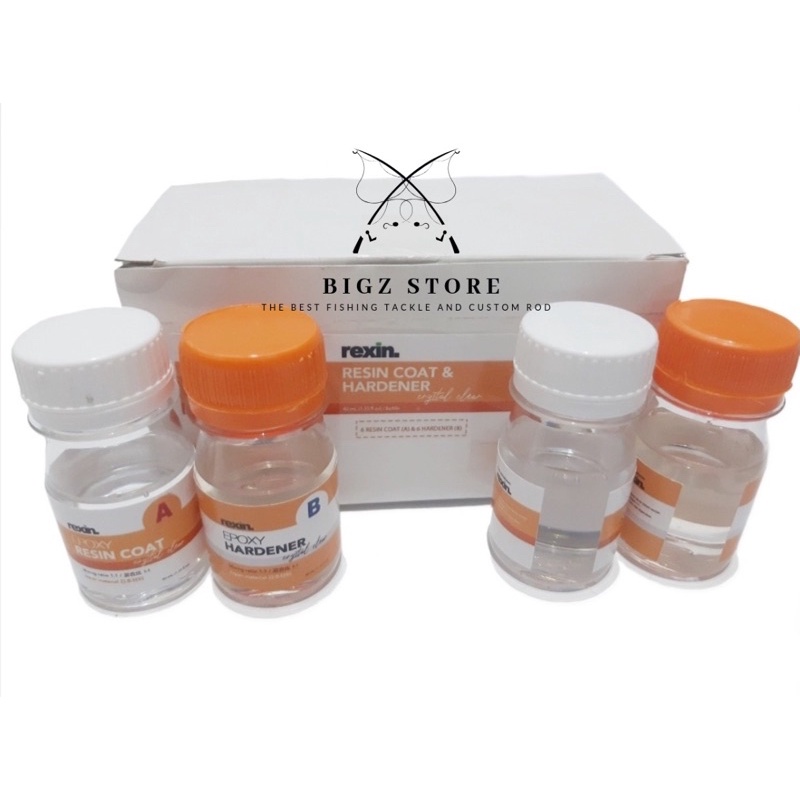 RESIN DAN HARDENER  MERK REXIN 80 ML (40 RESIN + 40 EPOXY) SANGAT JERNIH CRISTAL CLEAR FINISH COCOK 