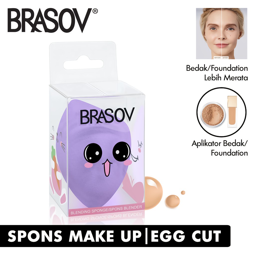 BRASOV Beauty Blender - Tear Drop - spons blending sponge warna random (VH)