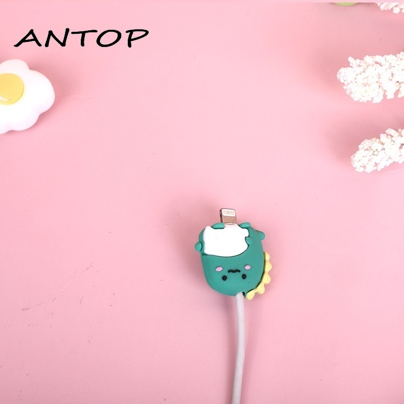 Lucu Kartun Kabel Data Penutup Pelindung Gigitan Kawat Silikon Untuk Semua Aksesoris Ponsel ANTOP