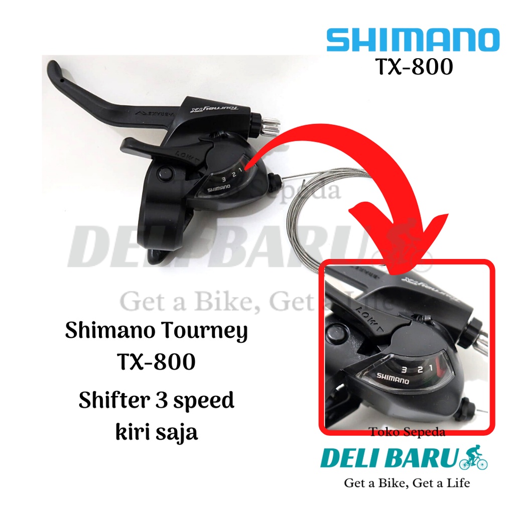 Shimano Shifter TX-800 ORI 3 speed kiri saja operan gigi sepeda MTB