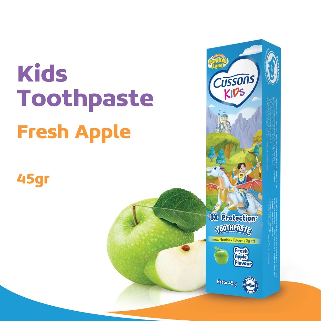 Cussons Kids Toothpaste Dragon Fresh Apple Pasta Gigi Anak 45gr