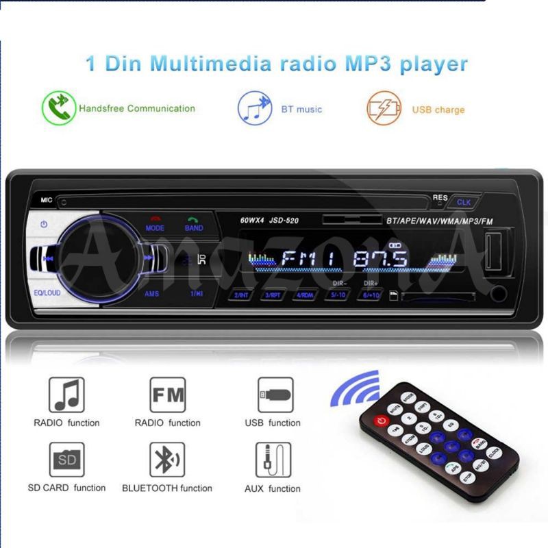 Single Din Car Audio Taffware JSD-520 Multifungsi Bluetooth USB MP3 FM Radio Phone Call