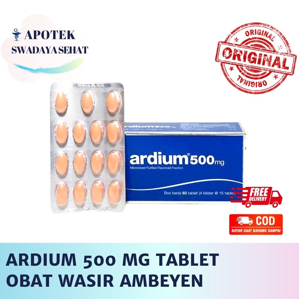 ARDIUM 1000MG 500mg 1 Blister 15 10 - Obat Wasir Per Tablet Ambeien Varises Kronis Susah BAB Beredarah Hemoroid Ambeyen