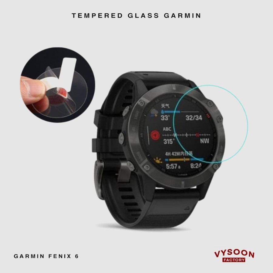 Anti Gores Screen Guard Tempered Glass Garmin Fenix6 Fenix 6 Pro Ori