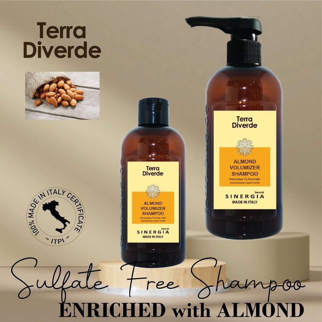 SINERGIA TERRA DIVERDE SHAMPO &amp; HAIRMASK ALMOND VOLUMIZER @MJ