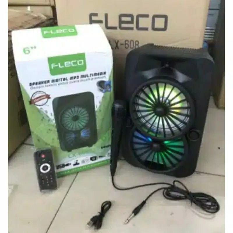 SPEAKER BLUETOOTH FLECO LX 608 FREE MIC + REMOTE MP3 BASS OK KK MP3