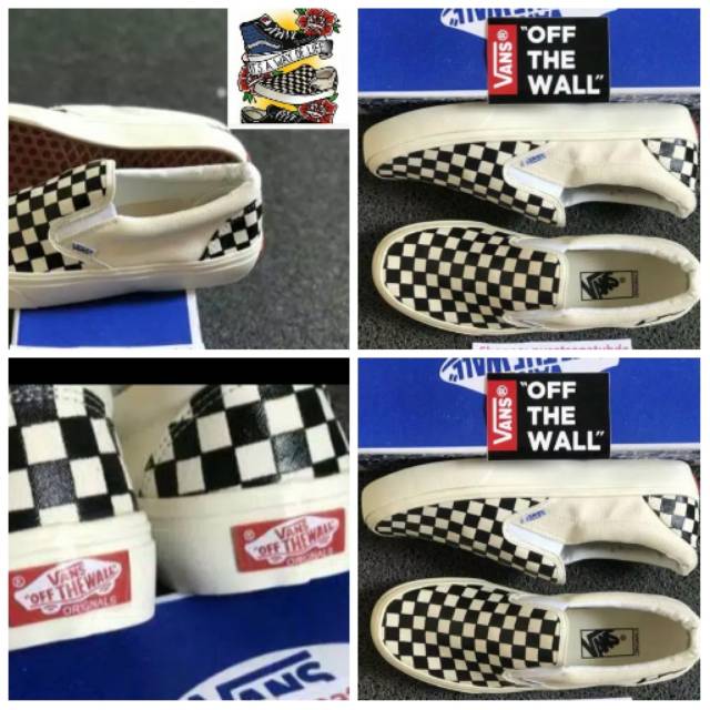 (BISA COD) 100% PREMIUM VANS SLIP ON CHECKERBOARD BW IMPORT PRIA WANITA
