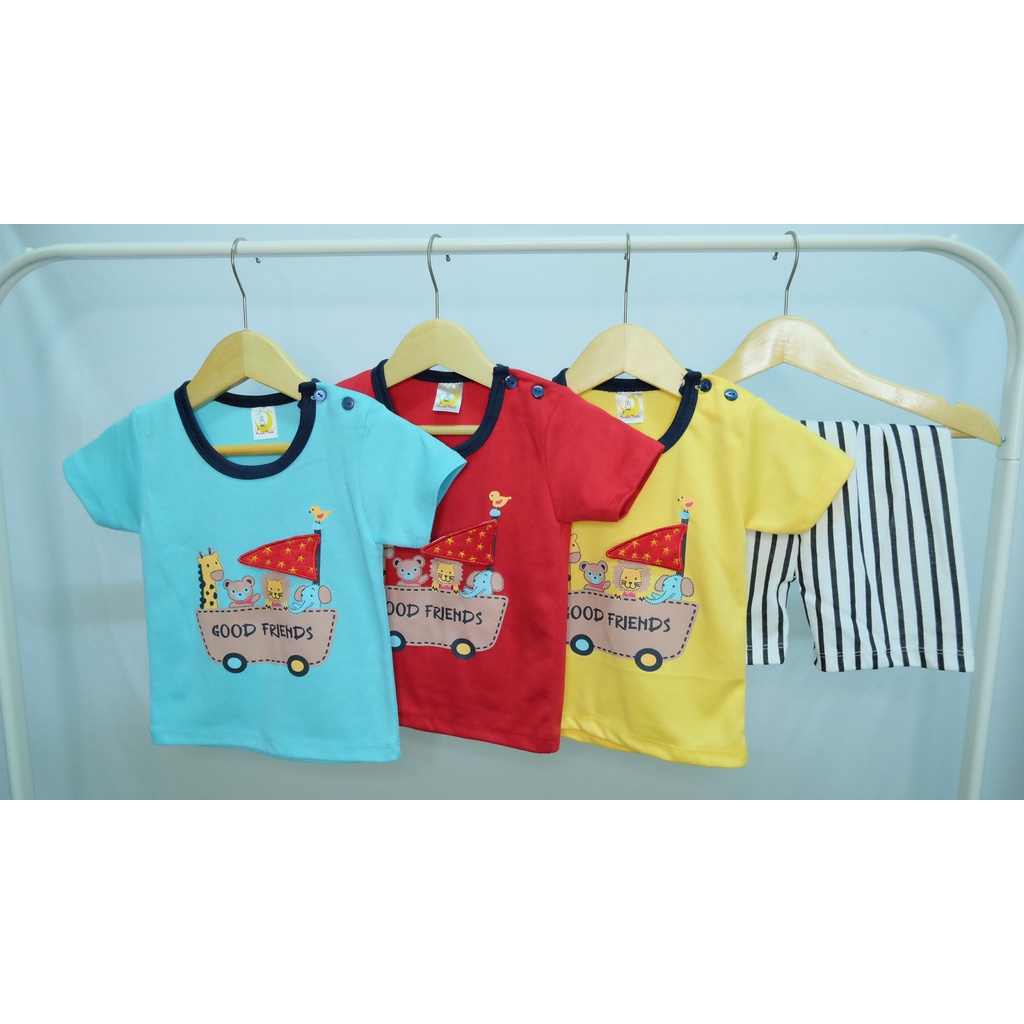 Setelan baju baby bayi boy laki good friends LUNA