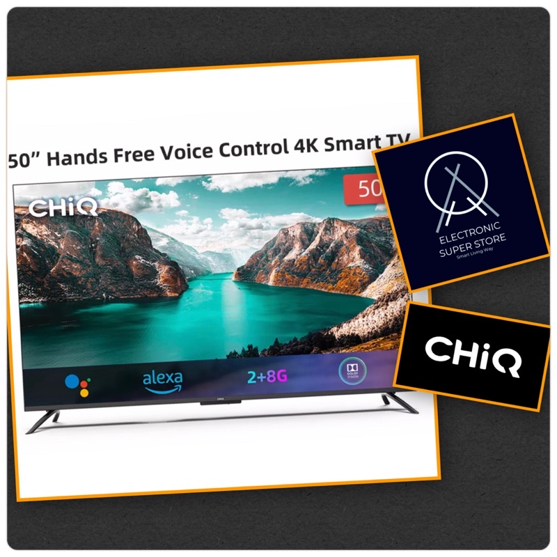 TV LED 50INCH CHIQ U50G7PF ANDROID 11 DIGITAL SMART TV 4K UHD FRAMELESS DESIGN