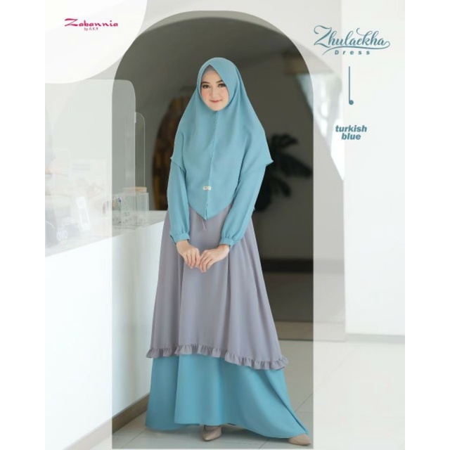 ZULAEKHA DRESS BY ZABANNIA ORIGINAL GAMIS DRESS OUTER SYARI CERUTY BABY DOLL TERBARU LUCU MURAH