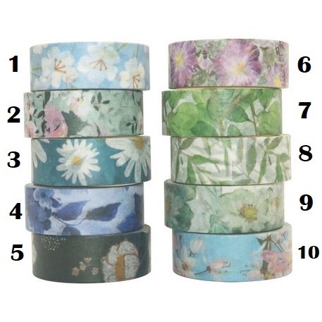 Japanese Washi Tape - Set Flower Pattern