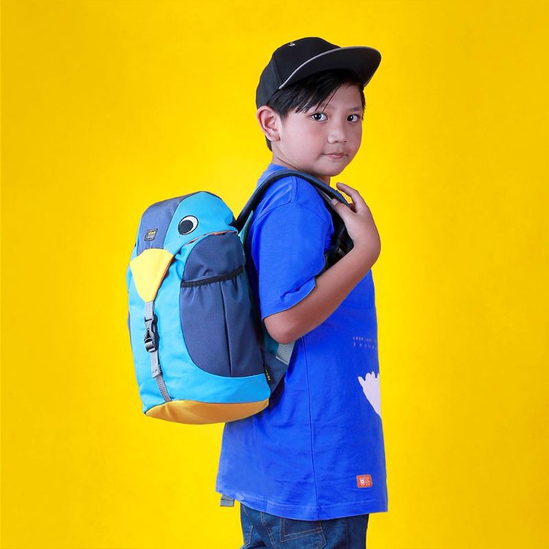 Tas backpack anak sekolah SD SMP karakter pinguin - Tas serut ransel anak laki laki cowok - terbaru