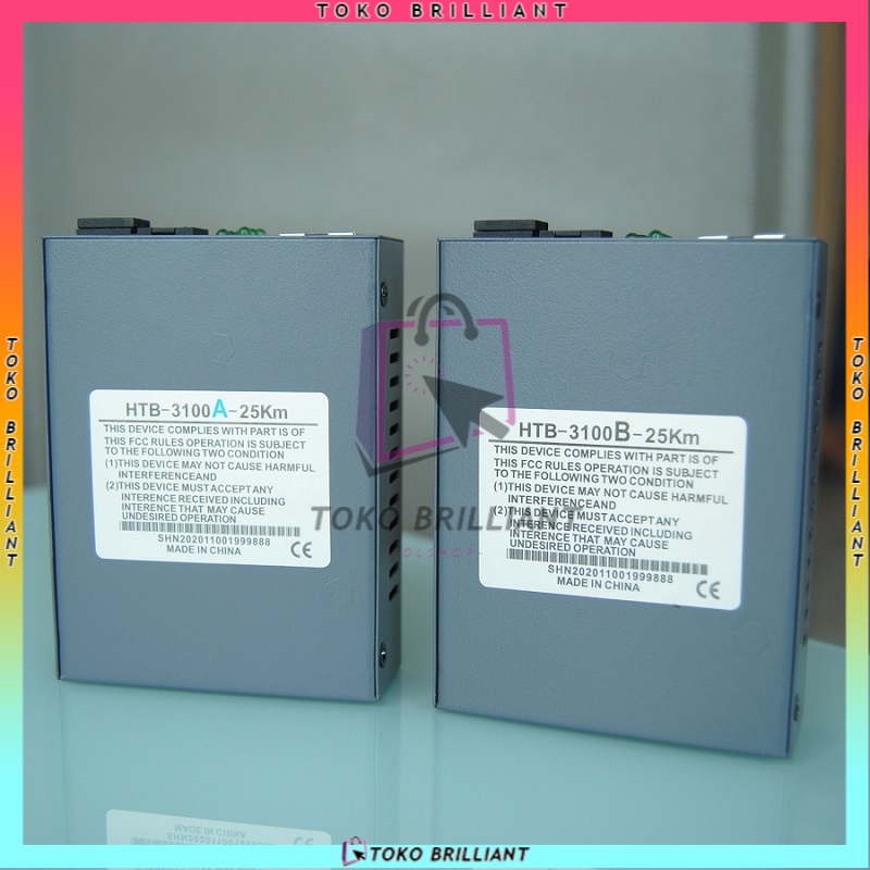 HTB-3100 Media Konverter Fiber Optik Single Mode dengan 5V 2A EU adaptor [Bayar ditempat]-4