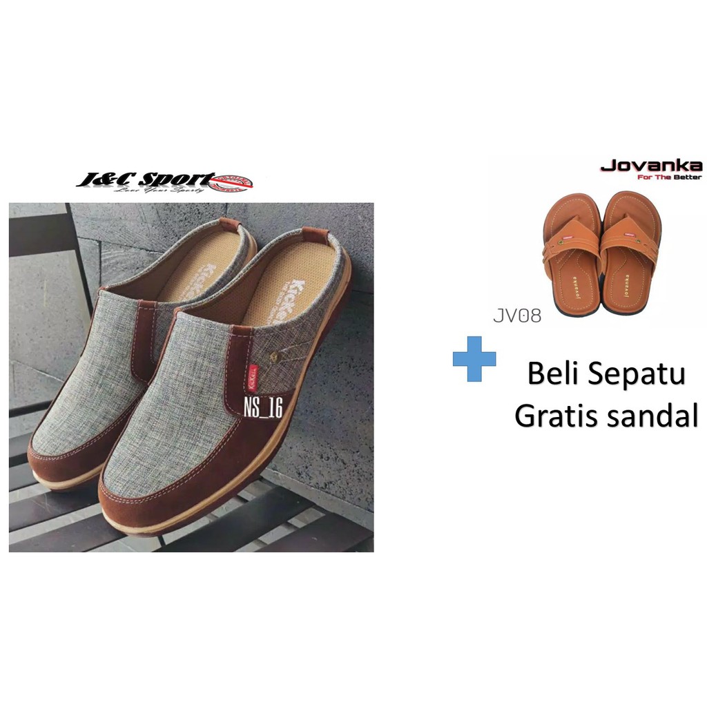 SEPATU CASUAL - SEPATU SLIP ONE SEPATU SELOP GRATIS SANDAL