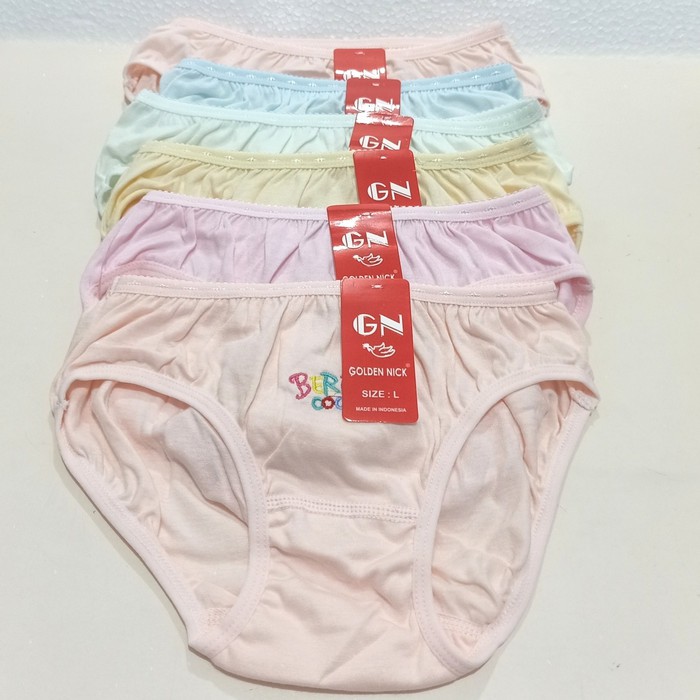 SET 6 Celana Dalam ANAK PEREMPUAN Bordir - CD GOLDEN NICK - Pakaian Dalam ANAK WANITA - Underwear M L XL