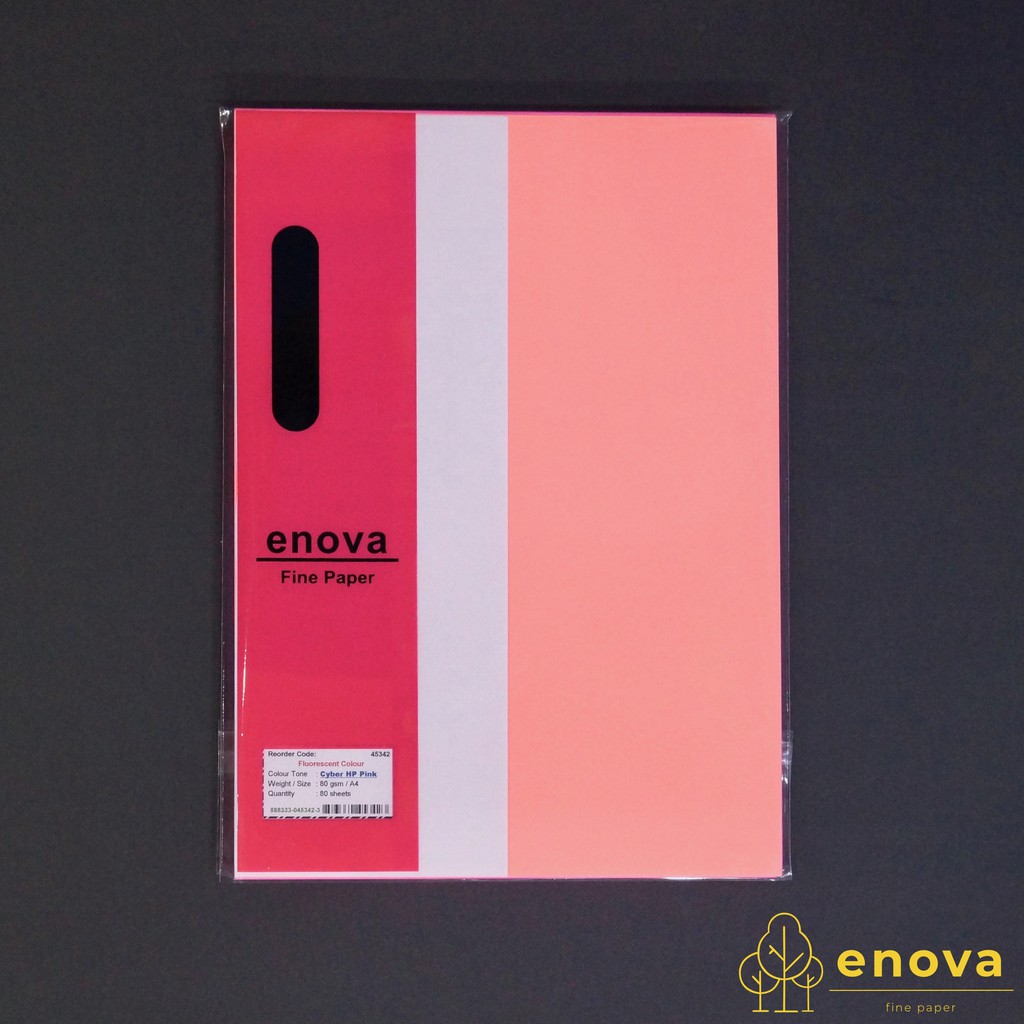 

Fancy Art Paper ENOVA | Fluorescent Pink | A4 80GSM (Pink Neon)